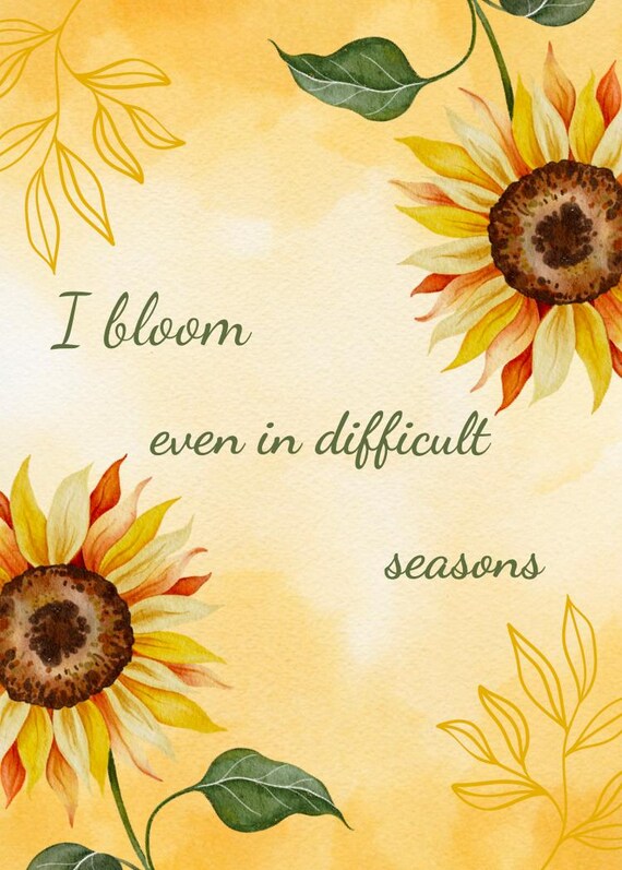 Floral affirmations|Printable wall art|Self care|Daily affirmation|Positive mindset|Self love|Unique gift|Inner power