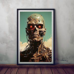 Cyberpunk Zombie Poster Zombie Wall Art Movies Room Decor Gaming Room Decor Gift for Fans