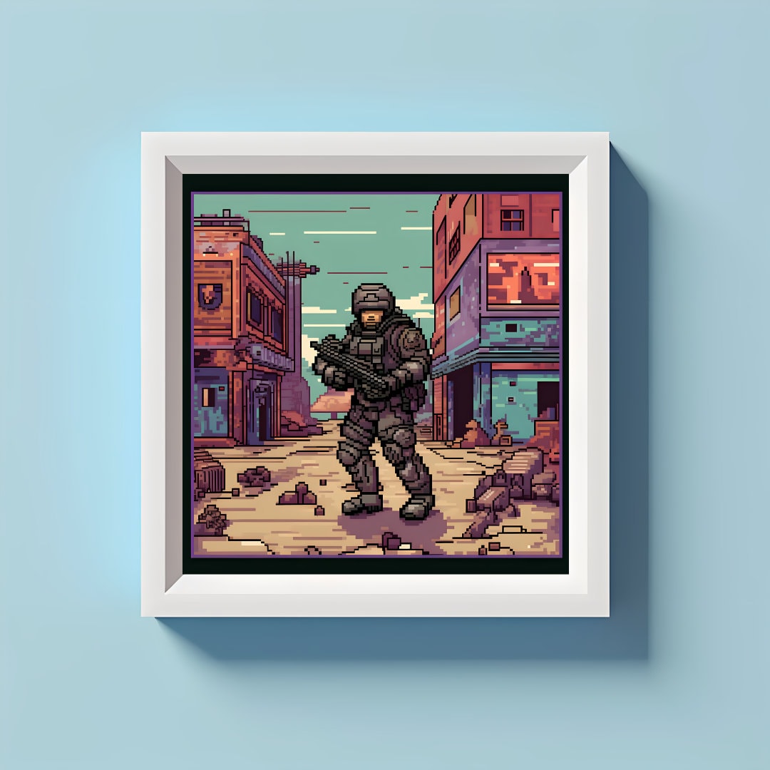 Call of Duty Pixel Art, Shooting Game Print - High-quality Gaming Wall ...