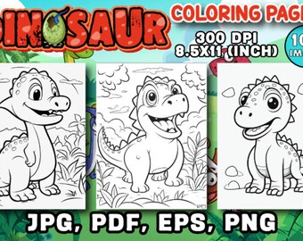 100 Cute Dinosaur Coloring Pages