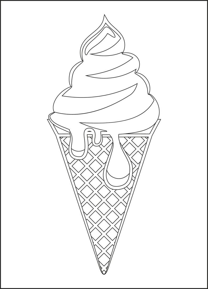 Sweet Treats: Ice Cream Coloring Pages for Kids - Etsy