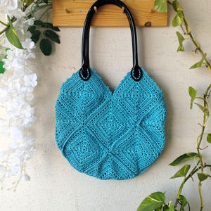 Handmade Hobo Raffia Crochet Green Sholulder bag / Handbag - Organic and Natural Handcrafted