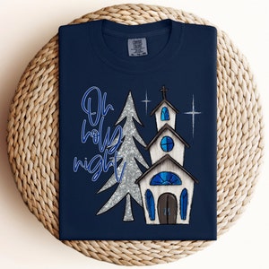 Comfort Colors, Women's Tshirt, Christmas, Silent Night, Glitter