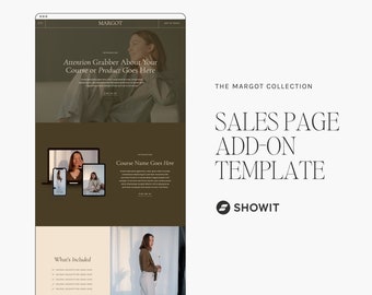 Showit Sales Page Template für Online-Coaches und Mentoren, redaktionelles und modernes Webdesign, Kursseite, kreative Geschäftsinhaber