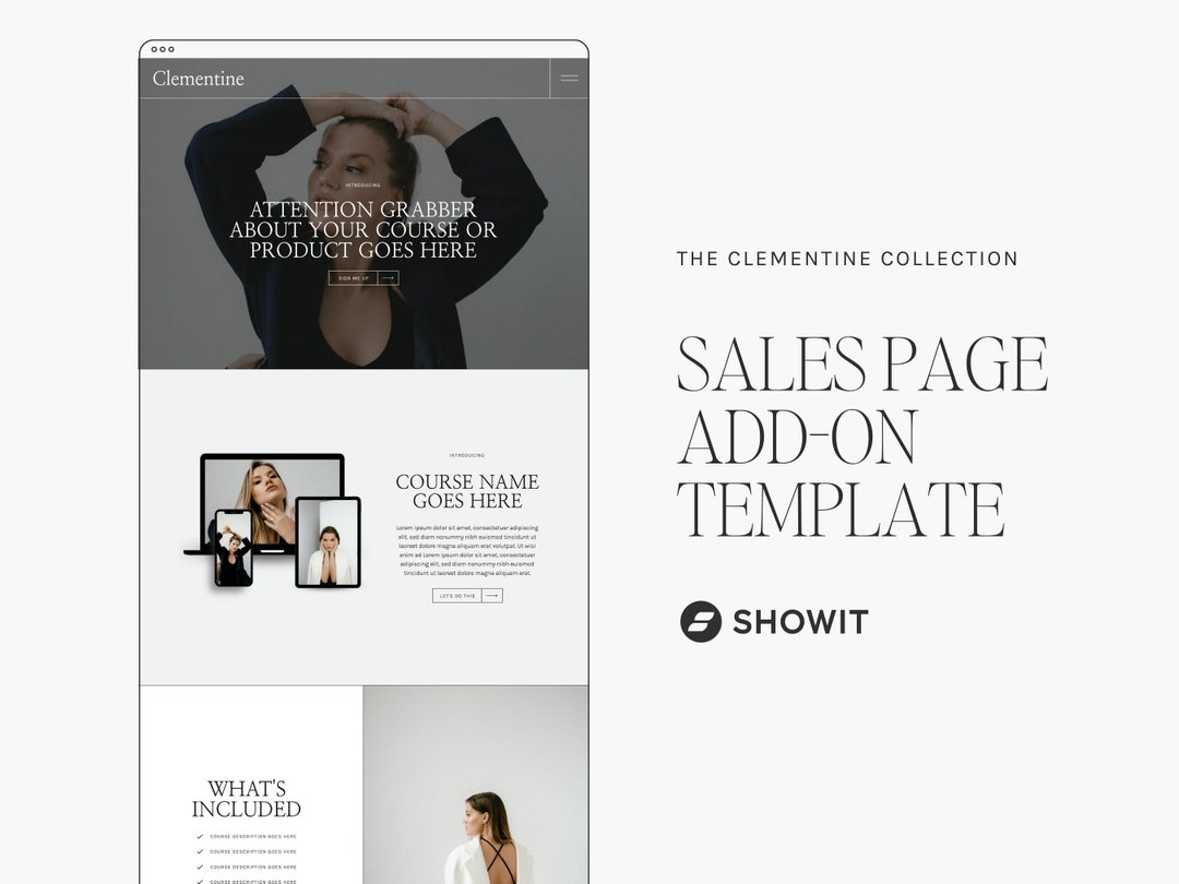 Showit Sales Page Template for Virtual Assistants, Edgy and