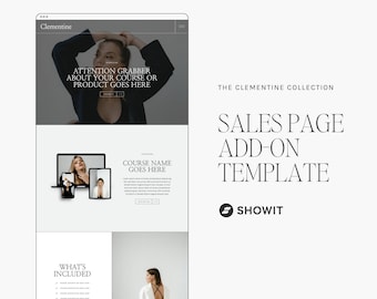 Showit Verkaufsseitenvorlage für virtuelle Assistentinnen, kantiges und anspruchsvolles Webdesign, Kursseite, kreative Geschäftsinhaber
