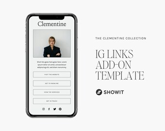 Showit Instagram Links Template, Virtuelle Assistentinnen, Edgy und Anspruchsvolles Webdesign, Kreative Geschäftsinhaber, Link in Bio Template