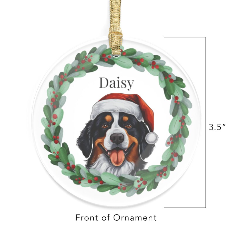 Bernese Mountain Dog Personalized Pet Ornament, Custom Dog Ornament, Gifts for Pet Lovers
