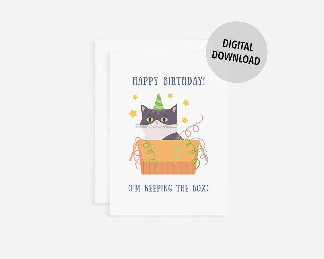Printable Birthday Card Funny From the Cat Mom Cat Dad Happy Birthday
