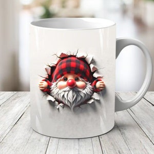 Tazza bianca con pupazzetto cartone gnomo LOVE su entrambi i lati