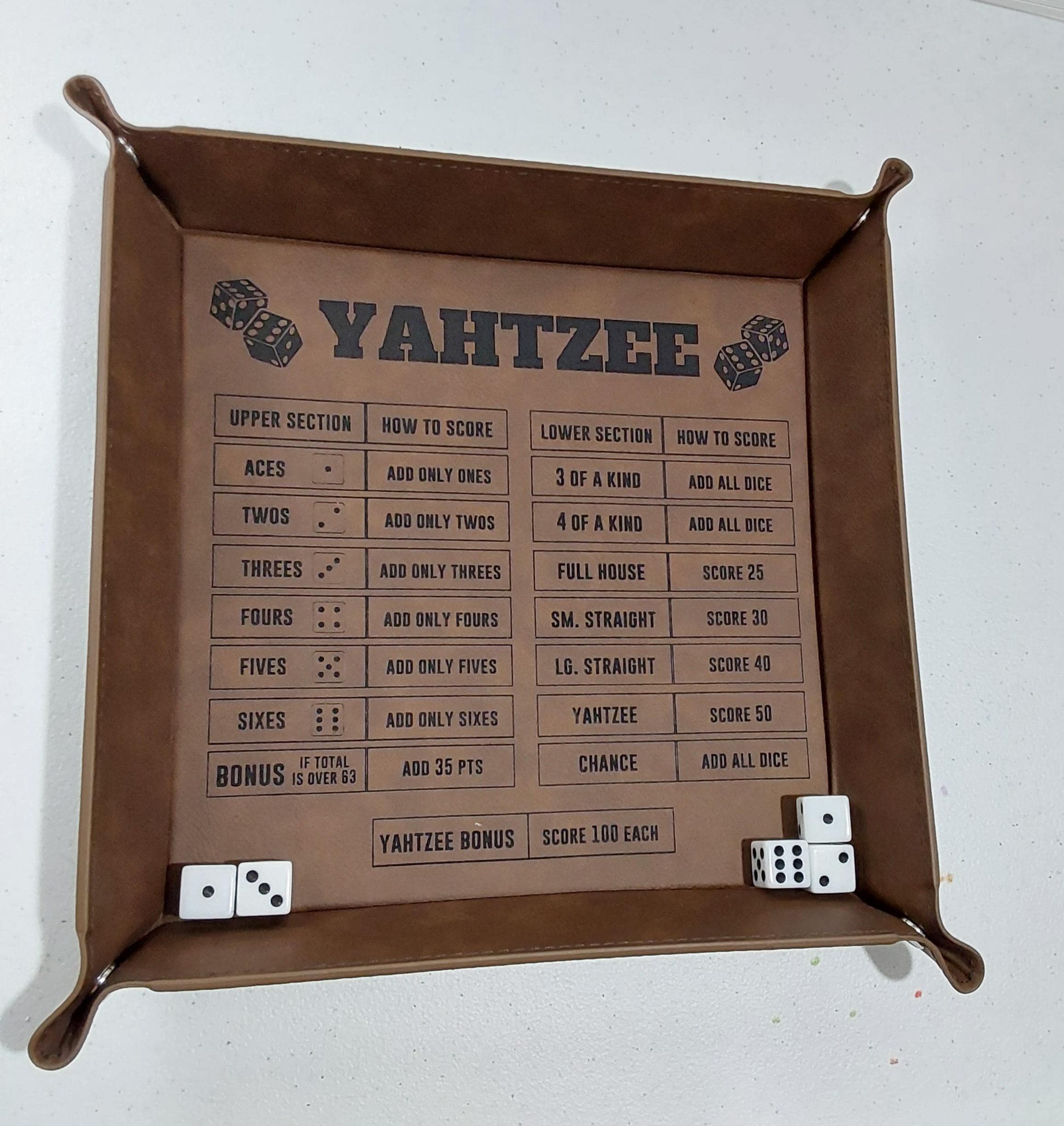 Yahtzee Game Board - with Dice - Great Christmas Gift