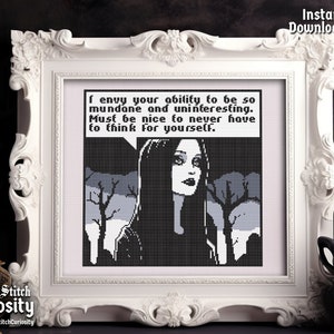 Sassy Cross Stitch Pattern Pdf &quot;Normie&quot; - Funny Goth quote Gothic Cross Stitch Chart Easy Occult Cross Stitch Instant Download pdf