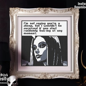 Sassy Cross Stitch Pattern Pdf &quot;Sheep&quot; - Funny Goth quote Gothic Cross Stitch Chart Easy Occult Cross Stitch Instant Download pdf