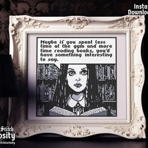 Sassy Cross Stitch Pattern Pdf &quot;Literary Laments&quot; - Funny Goth quote Gothic Cross Stitch Chart Easy Occult Cross Stitch Instant Download pdf