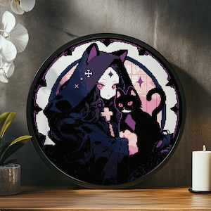Japanese Cross Stitch Pattern Pdf &quot;Tale of the Cat Priestess&quot; Manga Cross Stitch Chart Easy Cross Stitch Instant Download pdf Pattern Keeper