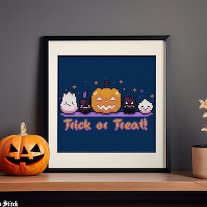 Cross Stitch Pattern Pdf &quot;Halloween&#39;s Tiny Terrors&quot; Manga Anime Cross Stitch Chart Easy Cross Stitch Instant Download pdf Pattern Keeper