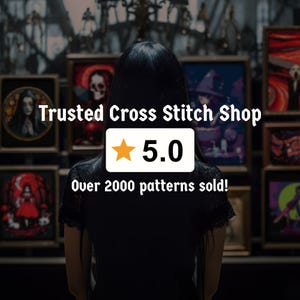 Japanese Cross Stitch Pattern Pdf "Haunted Forest" Yokai Manga Anime Cross Stitch Chart Easy Cross Stitch Instant Download Pattern Keeper image 5