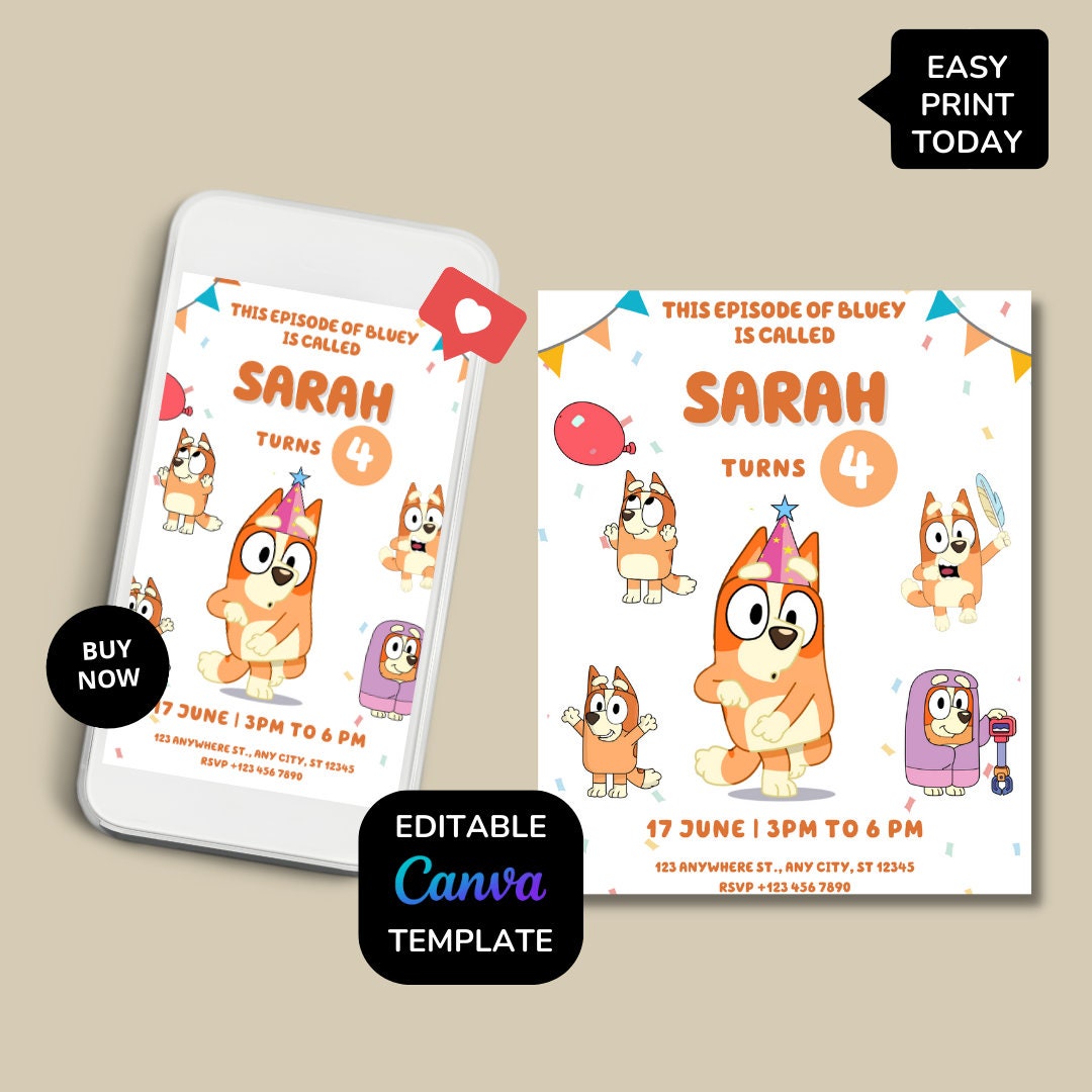 Bluey Birthday Celebration Printable