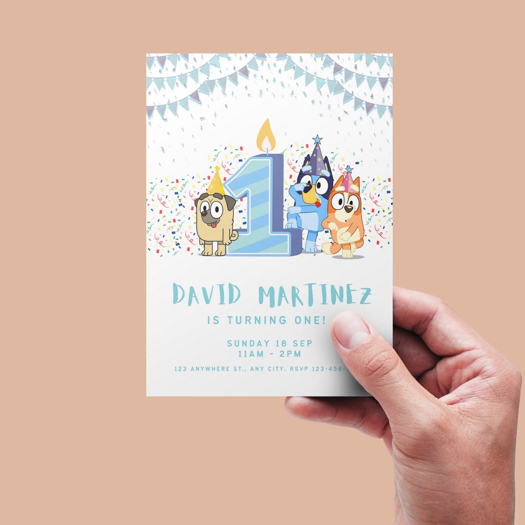 Bluey 1st Birthday Invitation (Digital)