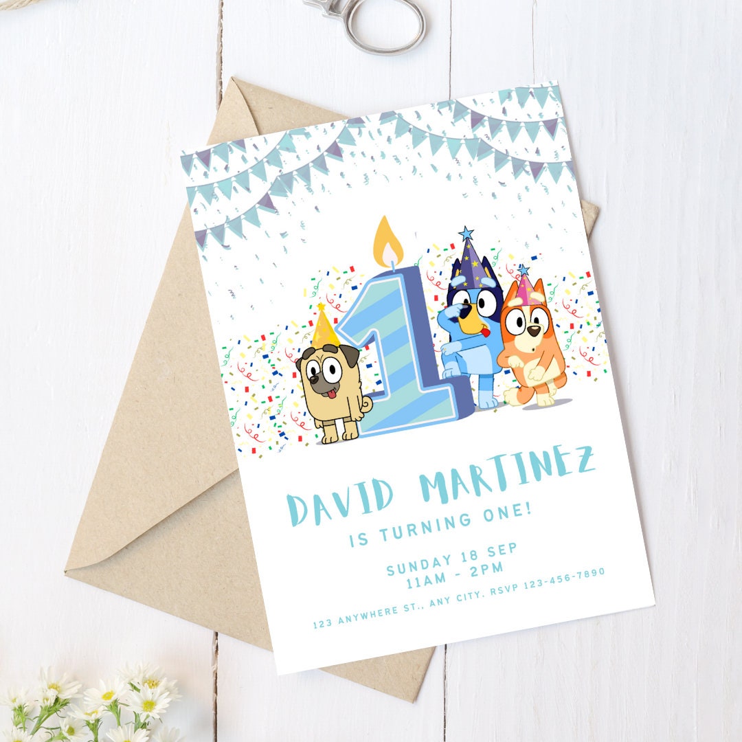 Bluey 1st Birthday Invitation (Digital)