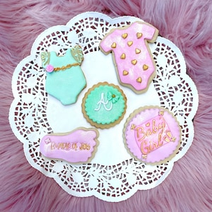 Baby Girl Baby Shower Royal Icing & Fondant Cookies