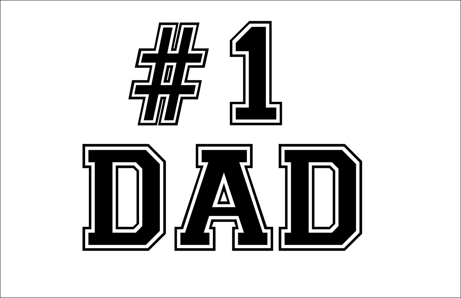 1 Number One Dad SVG Clip Art Files Mug Coffee Cup Shirt Sweater Cricut ...