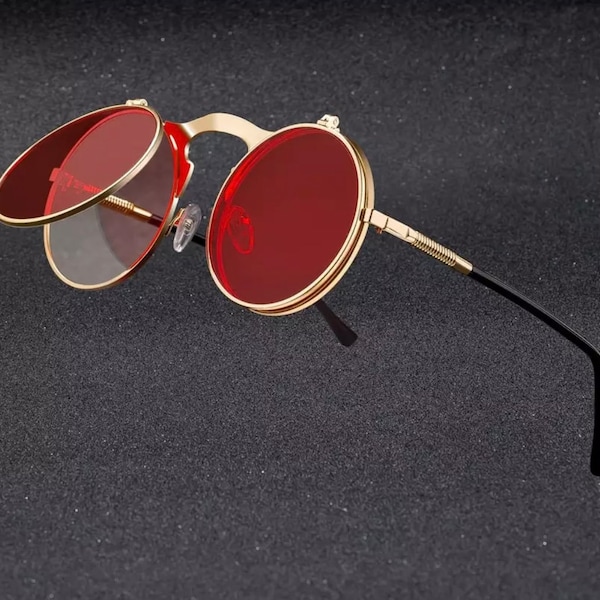 Lunettes de soleil à rabat steampunk vintage