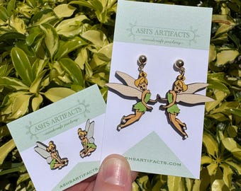 Pendientes de madera de Tinker Fairy