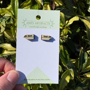 Wooden Monorail Earrings