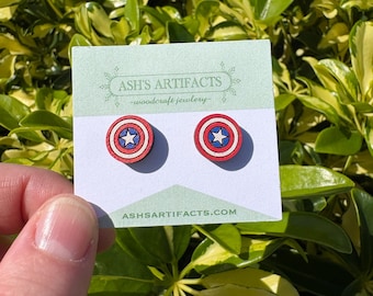 Captain America Stud Earrings