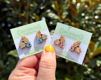 Pendientes de madera de la Princesa Durmiente