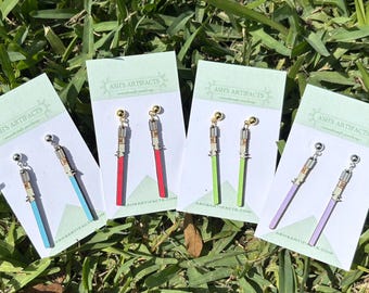 Pendientes colgantes de sable de luz