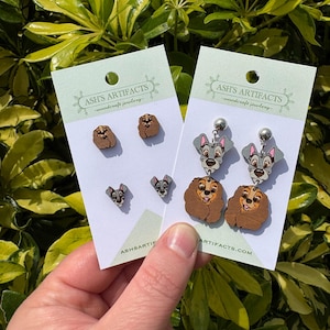 Pendientes de madera de La Dama y el Vagabundo