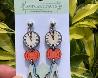 Midnight Magic Wooden Earrings