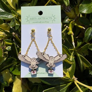 Wooden Owl Messanger Earrings