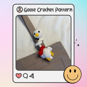 Funny Goose Crochet Pattern , Goose Lovers Gift Crochet Pattern , tote bag accessories, Silly Goose Pattern , crochet pdf goose pattern