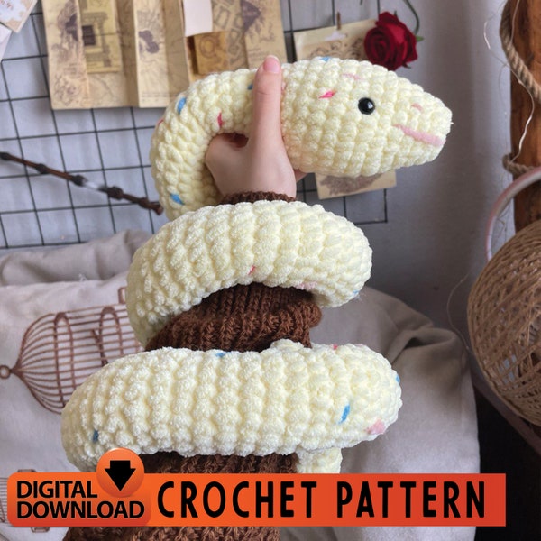 Cute Snake Crochet Pattern , Crochet Snake PATTERN , Snuggly Snake Beginner Crochet Pattern