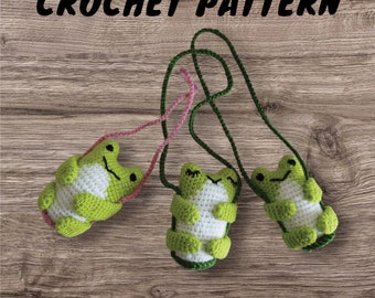 Cute Car Accessories Mirror Hanging frog Crochet Pattern , crochet pattern car charm gift, Funny frog crochet pattern car accessory Pdf