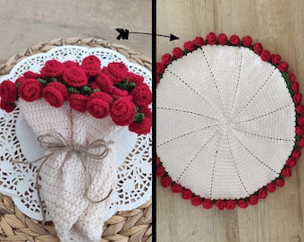 Flowers Bouquet Blanket Crochet Pattern | Digital Download Crochet Pattern, English Pattern for Beginners, Trending Roses Blanket pattern