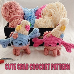 Funny Little Cute Crab Crochet Pattern , Crab Amigurumi crochet Pattern , Crab Lovers Gift Crochet Pattern Pdf Download