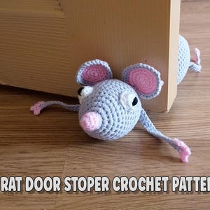 Rat Door Stoper Crochet Pattern ,Amigurumi crochet pattern, Crochet Door Stop Pattern,  Crochet Rat, Funny Crochet, Rat PDF Crochet Patterns