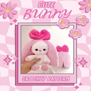 Crochet pattern bunny, Cute Bunny, Amigurumi Easter plush bunny tutorial, Crochet pattern rabbit, English pattern amigurumi pdf