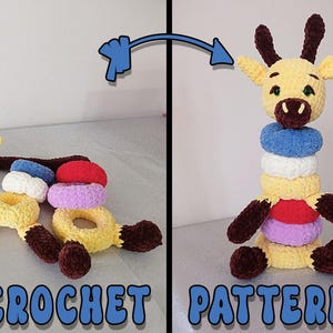 Stacking Toy Giraffe Crochet Pattern, Crochet Giraffe Toy ,Crochet Montessori Toy Pattern Stuffed Giraffe, Baby Activity Toy Crochet Pattern