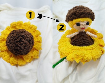 Amigurumi Sunflower Amazing And Funny Crochet , Sunflower Crochet ,Sunflower Doll Amigurumi ,Sunflower Lovers Gift Doll Crochet