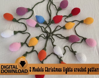 Light Bulb Garland crochet pattern ,Christmas Lights Crochet Pattern, Garland Pattern, Twinkle Lights Garland Amigurumi Crochet Pattern PDF