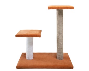 Orange Cat Scratching Board With Orange Platform Catnip