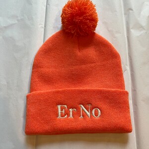 Er No Embroidered Knit Beanie