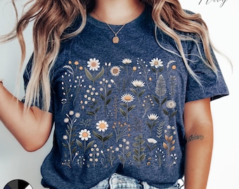 Cute Daisy Shirt, Flower Graphic Tee, Summer Garden Shirt, Boho Shirt, Cottagecore Floral Shirt, Wildflower Shirt, Hippie Wild Flower Tshirt