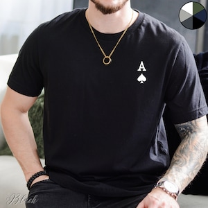 Camiseta de as de picas, camiseta minimalista de naipes