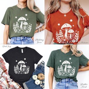 Celestial Mushroom Tshirt, Cottagecore Woodland Shirt, Forest Shirt, Nature Shirt, Botanical Shirt, Boho Shirt, Plants Shirt, Mushroom Gifts image 9